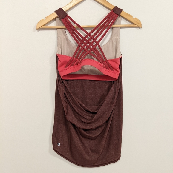 Lululemon Wild Tank Heathered Bordeaux Drama/Bon Bon Wee Stripe Bordeaux Drama 6 - Picture 11 of 16